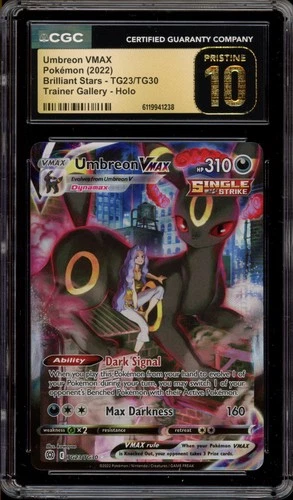 Pokemon Umbreon VMAX Brilliant Stars Full Art #TG23 CGC 10 Pristine