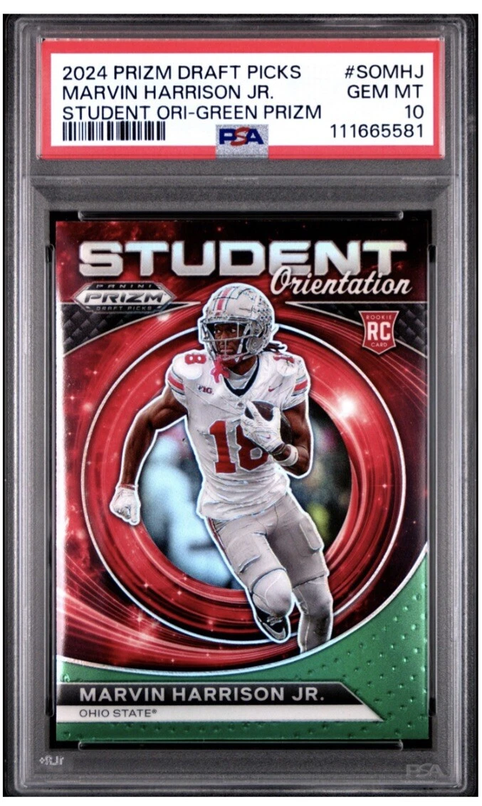 Marvin Harrison Jr. Panini Prizm Draft Picks Student Orientation #SOMHJ Green Prizm