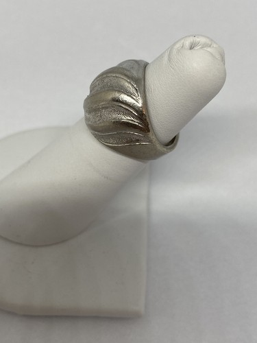 Anello Vintage Argento Sterling 925 Fascia a Cupola Girevole Taglia 4 Gioielli Statement Largo - Foto 2 di 7
