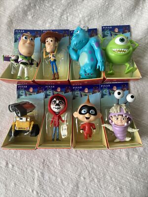 2024 Disney Pixar Mini Figures Set Of 8 Wall-E Boo Mike Jack Buzz