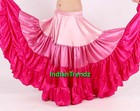 Deep Pink Satin 6 - 12 - 25 Yard Tiered Gypsy Skirt Belly Dance - Foto 8