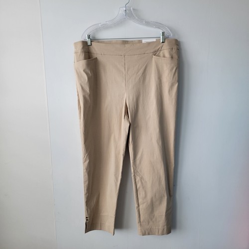 chico's womens so slimming brigitte slim leg pants size 3.5R 18R ankle Pull On