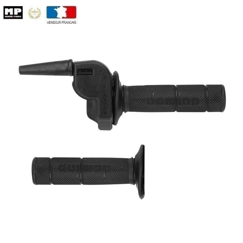 Poignée de gaz Domino noir type Commandos 2353 pour guidon de moto standard 22mm