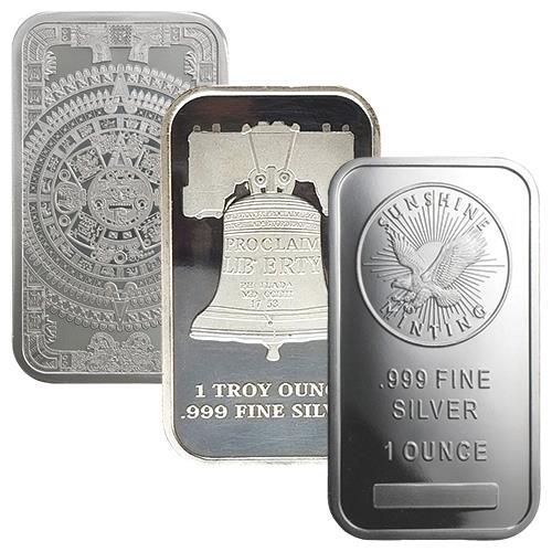 1 oz Silver Bar - Random Design - .999 Fine Silver - Lot of 20 | eBay
