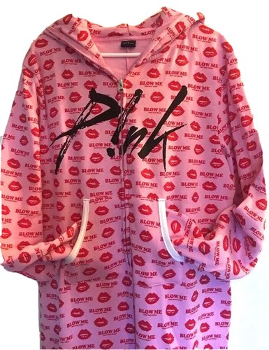 P!NK Pink Alecia Moore One Piece Hooded X-Large Jumper Zipper Long Sleeve Casual - Picture 2 of 12
