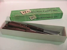 NOS Vintage NEW 17pc IMPASSA KITCHEN CUTLERY SET ROSEWOOD Handle Stainless Steel