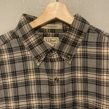 L L Bean Shirt Men Large Flannel Button Down Long Sleeve Traditional Fit Plaid