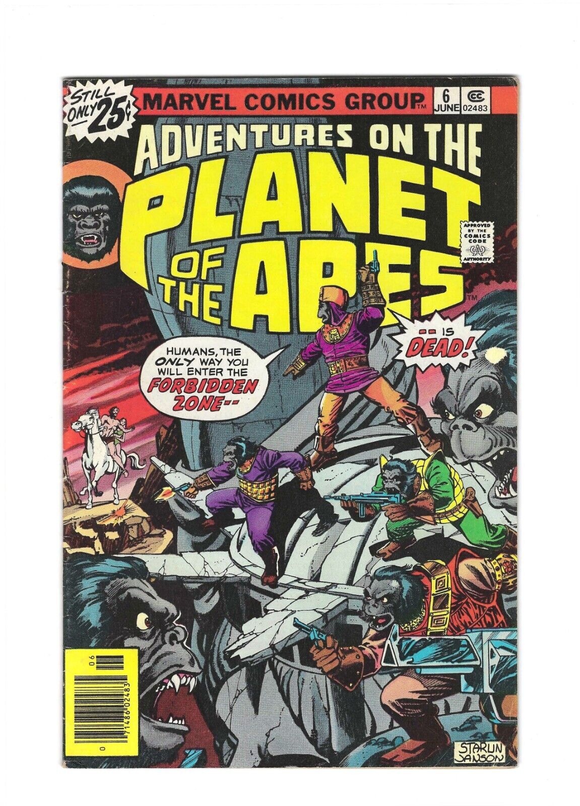 Adventures on the Planet of the Apes #6:Cleaned:Pressed:Bagged:Boarded! FN-VF 7