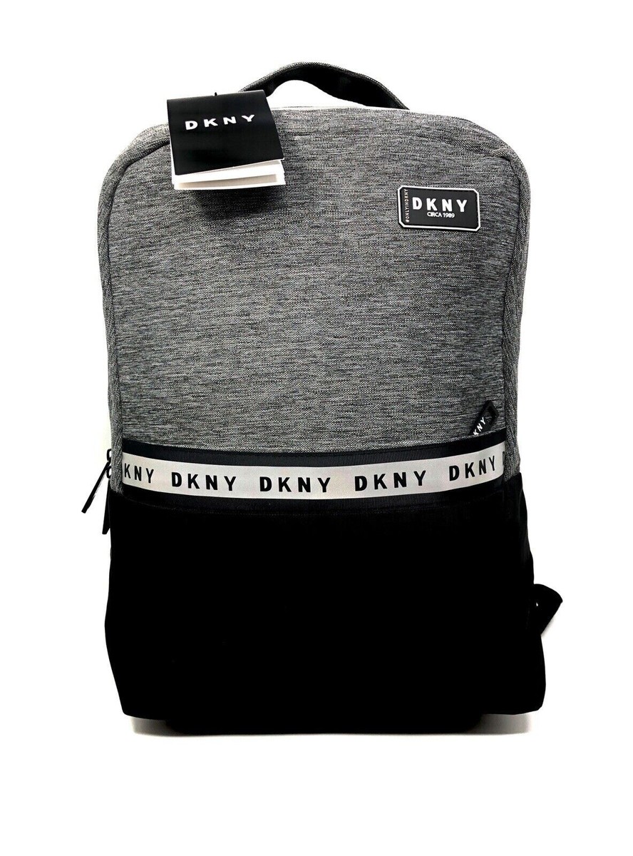 DKNY Damian Black Nylon Flap Laptop Travel Backpack Brooklyn Flap Top Backpack - Travel Carry On Laptop Backpack main image 2