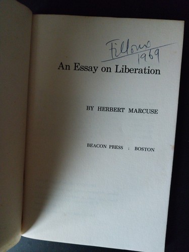 Herbert Marcuse - An Essay On Liberation - Beacon Press 1969 First Printing - Foto 6 di 7