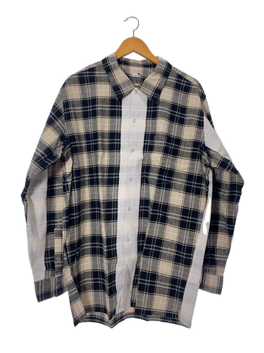 SEQUEL 23ss LINE NEL CHECK SHIRT BEIGE CHECK Long Sleeve Shirt XL 
