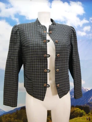 Distler kurzer Janker grün schwarz kariert schöner Blazer Trachtenjacke Gr.40 - Bild 1 von 4