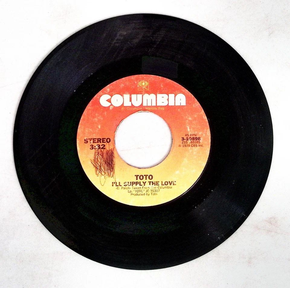 TOTO – I'LL SUPPLY THE LOVE/YOU ARE THE FLOWER COLUMBIA RECORD VINYL 45 80-83 - Image 3 of 3