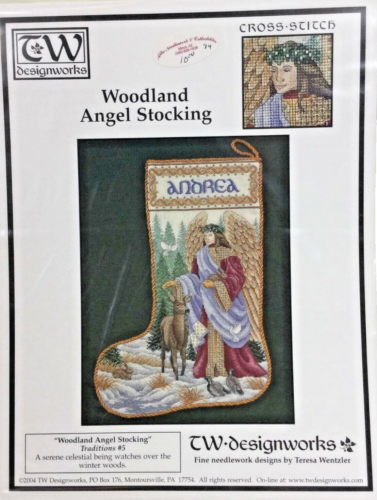 Teresa Wentzler WOODLAND ANGEL STOCKING Cross Stitch Chart Pattern 2004 HTF