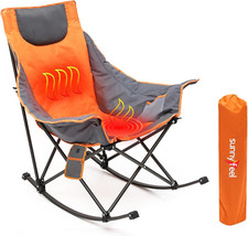 Heated Camping Chair, Oversized Rocking Camping Chair for Adults 500 Lbs,Folding