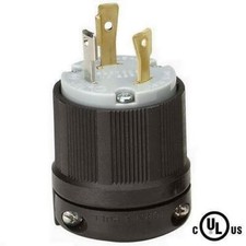 Grounding Locking Plug, 30A 125V AC, 2 Pole 3 Wire, cUL Listed, NEMA L5-30