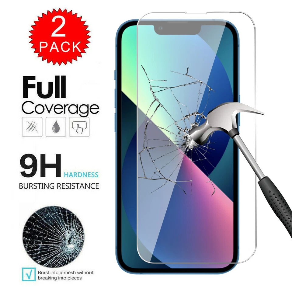 For iPhone 11 12 13 Pro Max XR XS MAX Clear Case Cover+Tempered Glass Protector - Image 2 of 4