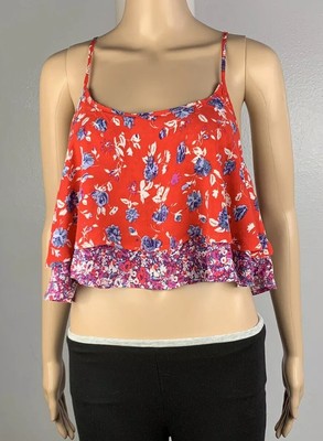 red flowy crop top