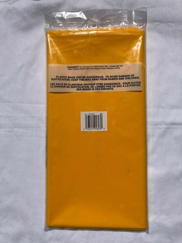 Amscan 54" x 108" Tablecloth Rectangular, Plastic Table Cover, Yellow - Picture 2 of 2