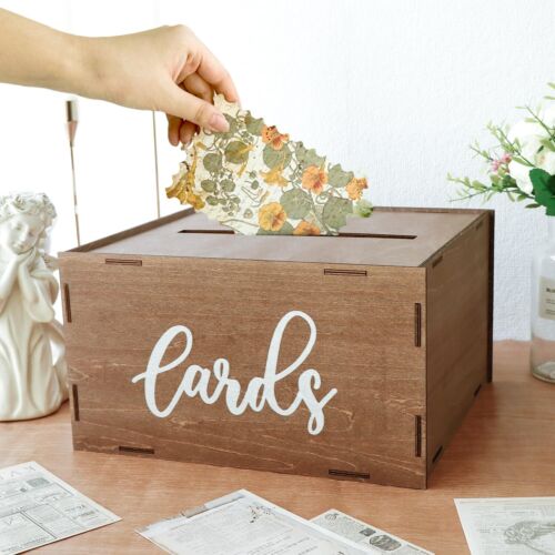 Wood Wedding Gift Card Box Rustic Reception Envelope Box for Party Decor