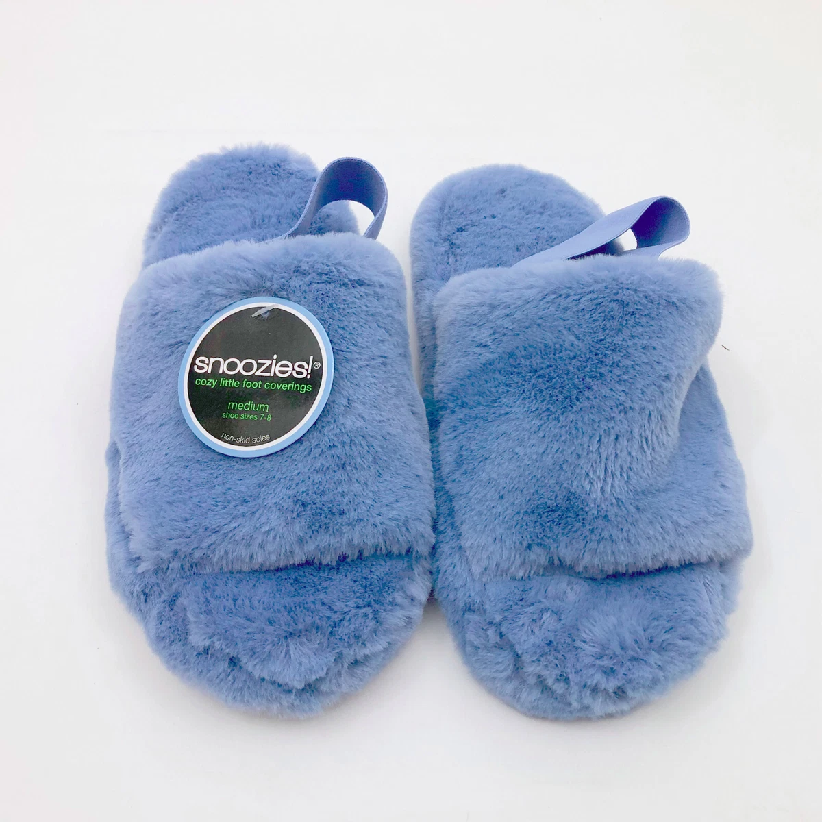 Snoozies! Pairables Pantofole Donna In Pile Sherpa - Morbide Con Suola Antiscivolo - Fantasia Gufo Notturno, Blu, Large