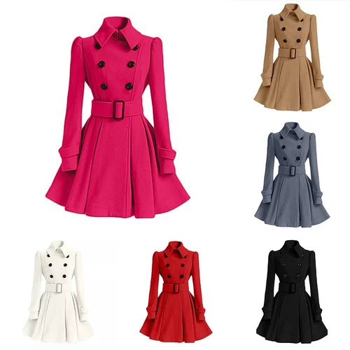 Gorgeous Women's Warm Trench Coat Casual Style with Trendy Stand Collar