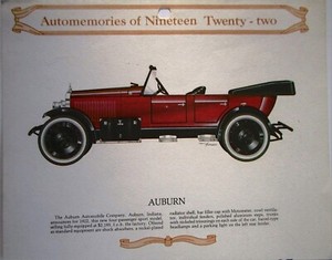 1922 Auburn Touring car calendar print (tan, no top)