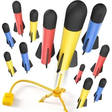 Rocket Launcher for Kids, 12 Foam Rockets and Launcher Pad, Launch up to 100+ft