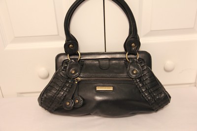 isabella fiore black leather handbag | eBay