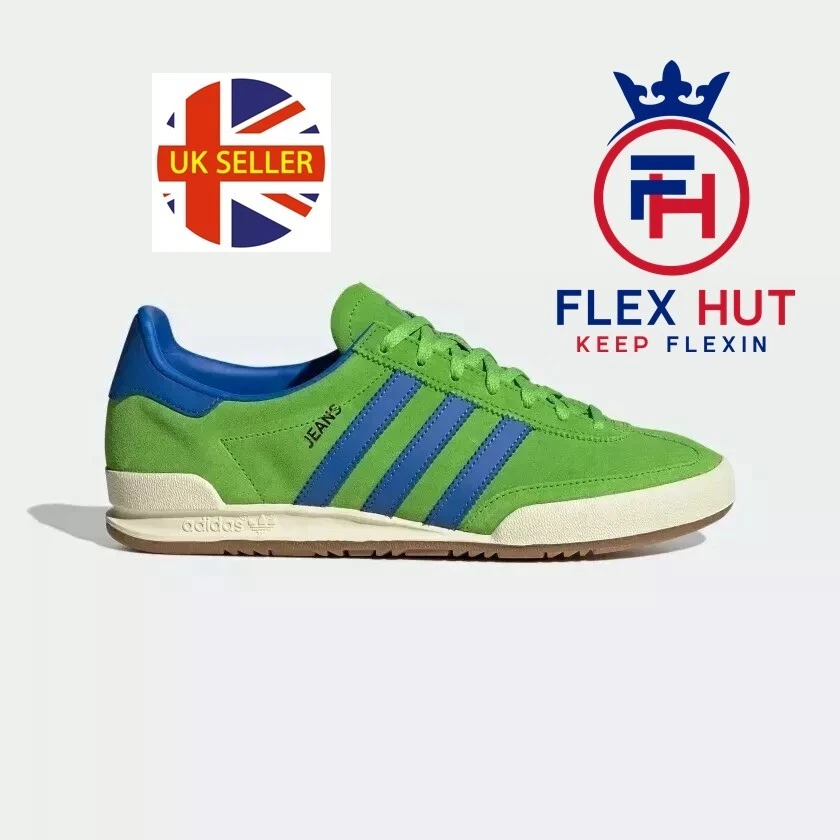 Jeans Adidas Originals in verde nuovi UK 8 100% originali prezzo consigliato £ 159 99 molto rari 