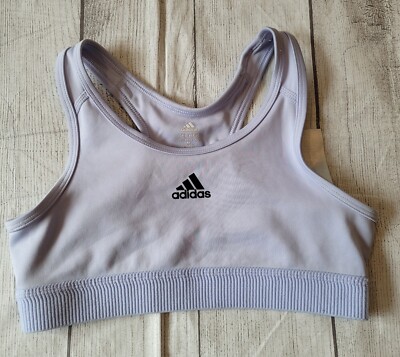 Adidas Techfit Girls •Size 10-12• Light Lavender Aeroready Sports Bra