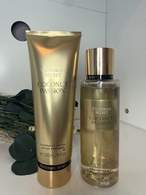 Victoria's Secret Coconut Passion Body Mist Spray & Body Lotion Set of 2 NEW