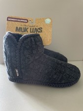 NWT MUK LUKS Women's Bootie Slippers in Dk Sapphire/Twilight Size Small 5/6 