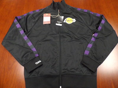 MITCHELL NESS NBA HWC LOS ANGELES LAKERS BLACK TRACK JACKET SIZE S 