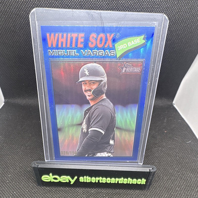Topps 2026 Heritage Miguel Vargas #61 Chrome Blue Refractor /150 White Sox