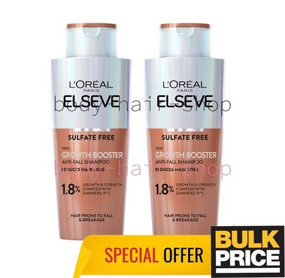 Elseve Growth Booster Anti-Hair Loss Shampoo Thin Hair & Breakage 200ml 2-Pack