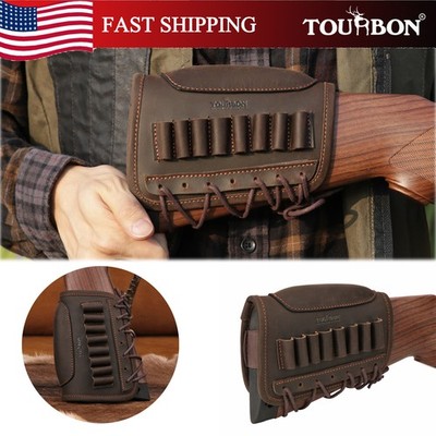 TOURBON Hunting Leather 308win/30-06 Rifle Ammo Holster Cheek Rest Riser Gift US