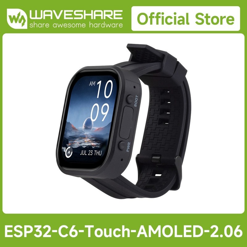 Waveshare ESP32-C6 2.06inch AMOLED Touch Watch Development Board, 410×502