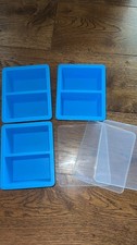 1-Cup Silicone Freezer Molds with Lid, 4 Pack Soup Freezer Ice Cube Tray EUC