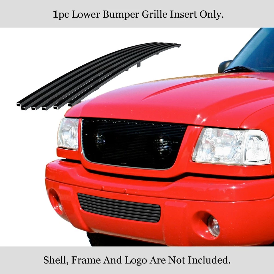 Para 2001-2003 Ford Ranger 4WD para-choque inferior aço inoxidável preto inserção de grade de tarugo - Imagem 2 de 4