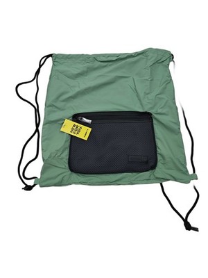 Caraa Herren Tasche grün Polyester mit Kunstleder Rucksack