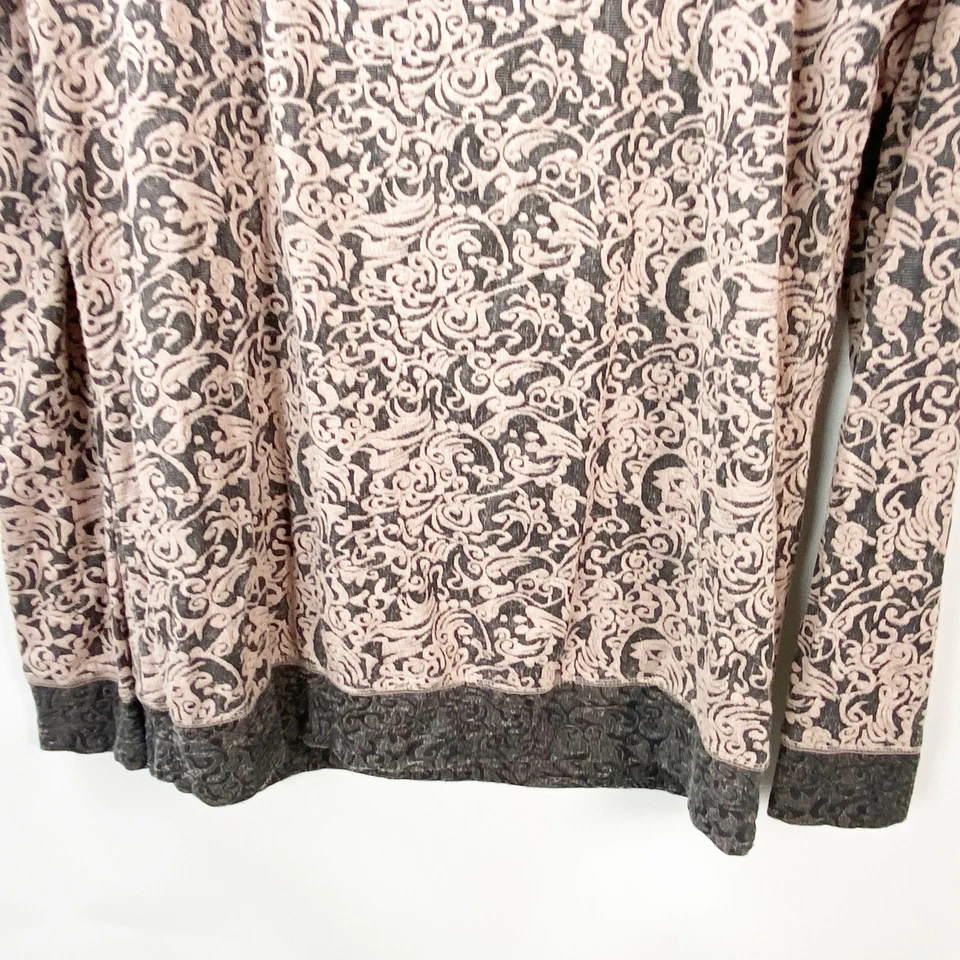 Suéter para mujer Maurices XL estampado cachemir túnica top rosa gris ligero Foto 4 de 4