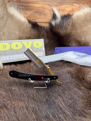 Dovo Buffalo Horn Bergischer Lowe 5/8 Germany Straight Razor 24kt.Gold Etch