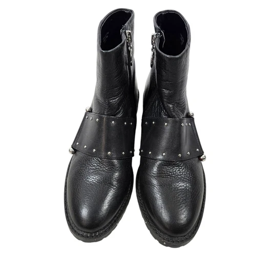 Avec Les Filles Graham Black Studded Leather Ankle Boots - Imagen 8 de 14