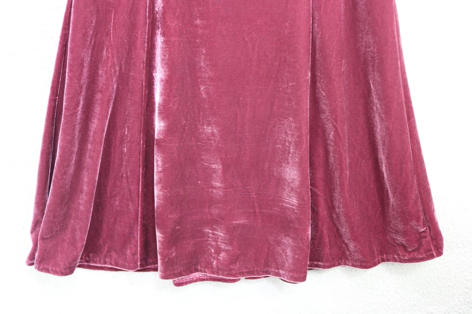 Quacker Factory Burgundy A-Line Velvet Pull-On Skirt-Medium-Whimsigoth-Soft - Image 2 of 4