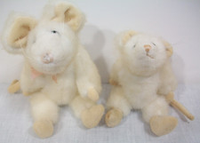 Vintage 2 Boyds Plush White 8" and 6" Mice