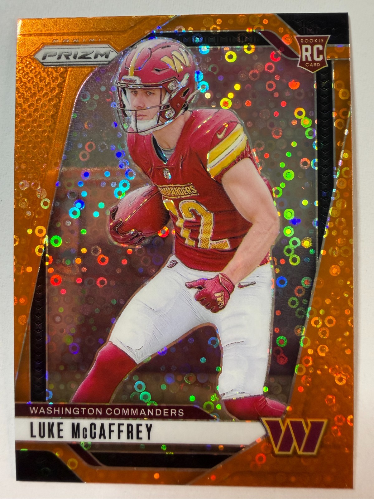 2024 Panini Prizm - Luke McCaffrey Orange Disco PRIZM #367