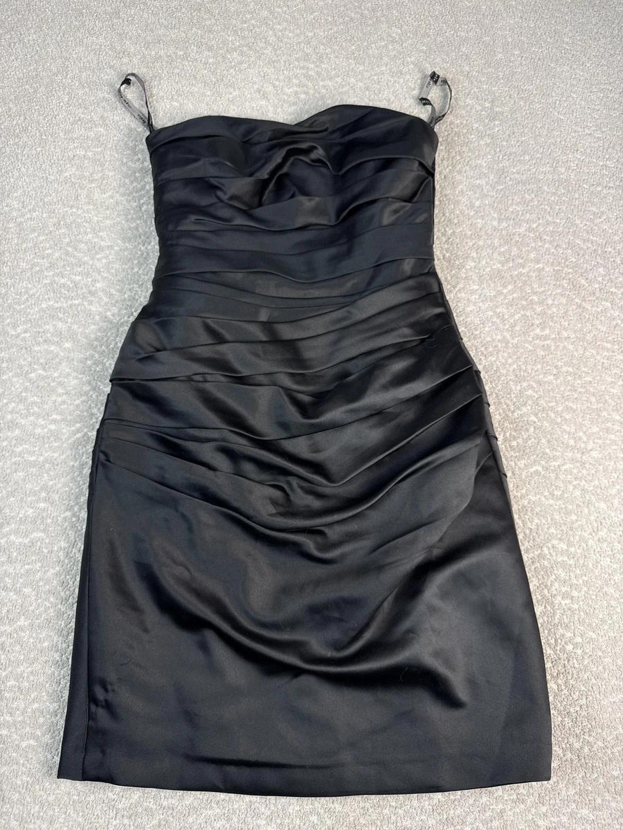 alfred angelo short dress Alfred Angelo 8110S black formal short bridesmaid dress w/ rhinestone straps