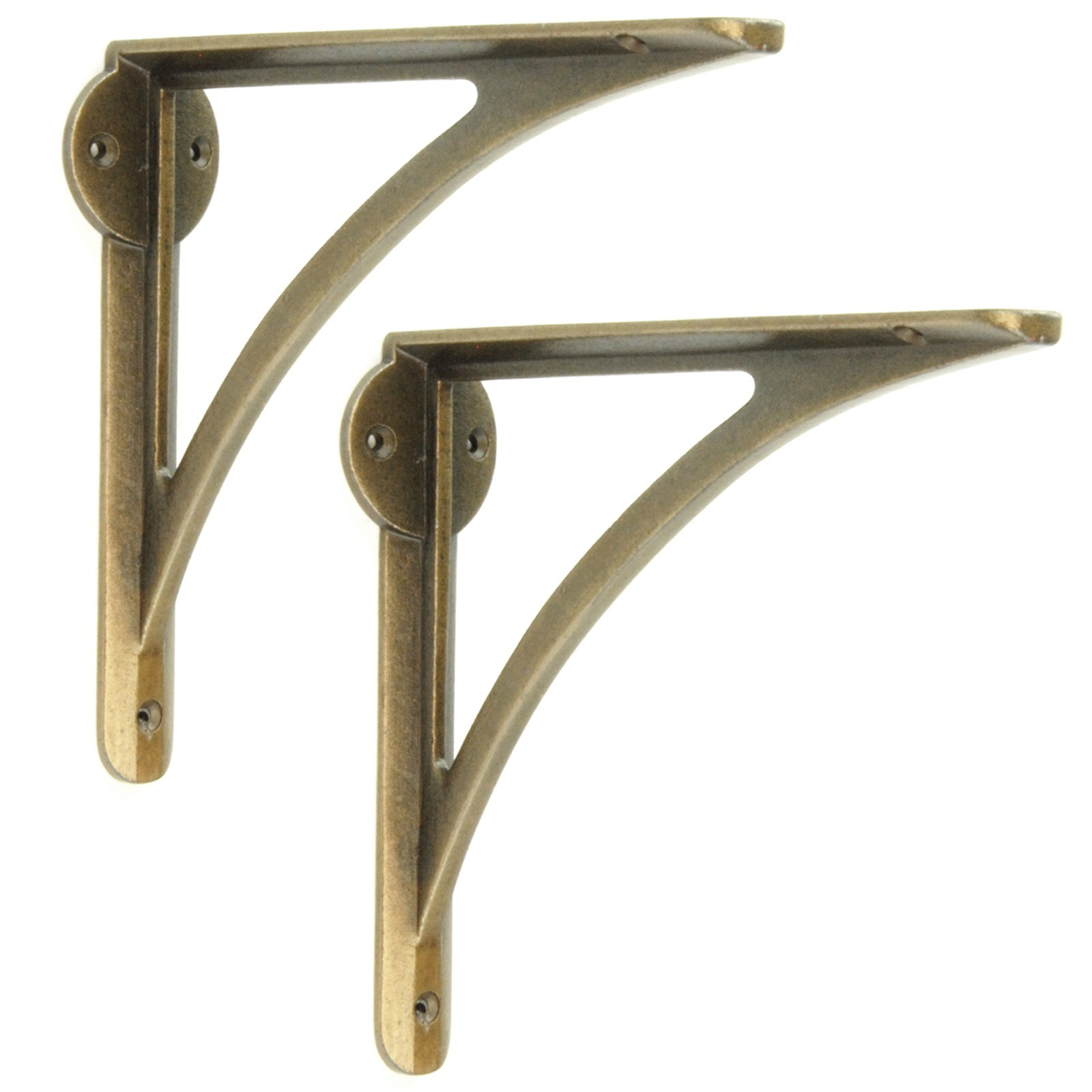 Pair Antique Brass Cast Iron Metal Shelf Bracket Support Vintage Ironbridge Arch