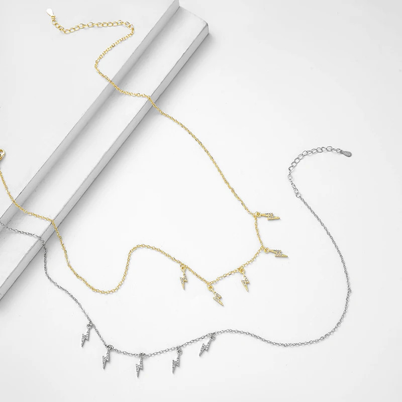 Necklace Cubic Zircon GeometricPendantGold Choker Clavicle Chain Jewelry